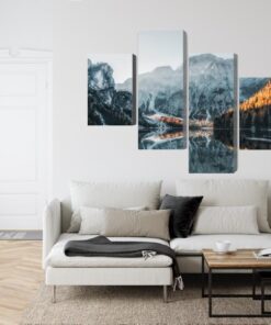 Mehrteiliges Bild Italienischer Pragser Wildsee 3D