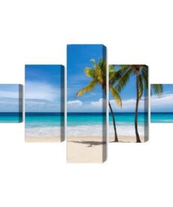 Mehrteiliges Bild Karibischer Strand 3D