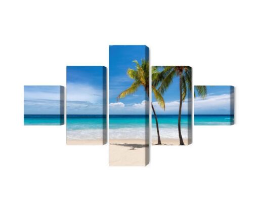 Mehrteiliges Bild Karibischer Strand 3D
