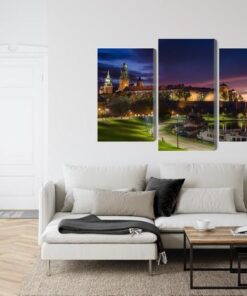 Mehrteiliges Bild Königsschloss Wawel Bei Sonnenaufgang