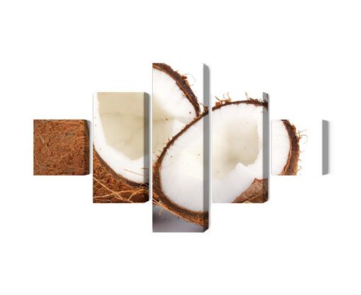 Mehrteiliges Bild Kokosnusshälften