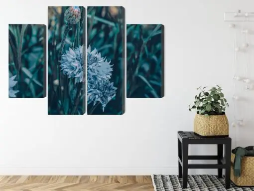 Mehrteiliges Bild Kornblumen Auf Der Wiese 3D