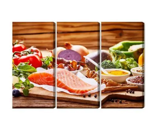 Mehrteiliges Bild Lachs Unter Gemüse