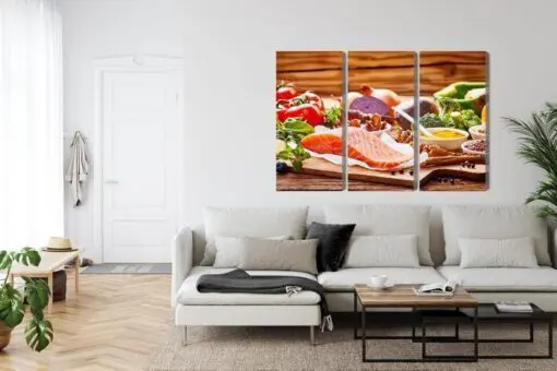 Mehrteiliges Bild Lachs Unter Gemüse