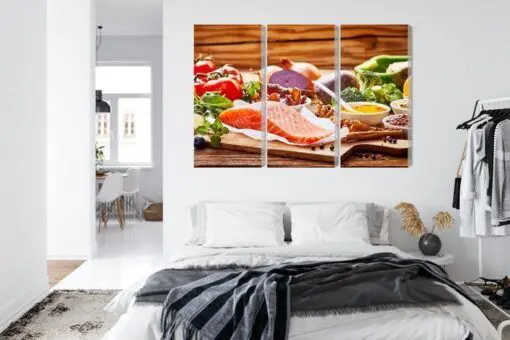Mehrteiliges Bild Lachs Unter Gemüse