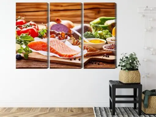Mehrteiliges Bild Lachs Unter Gemüse