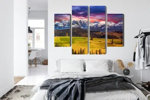 Mehrteiliges Bild Landschaft Mit Dem Polnischen Tatra-Gebirge 3D