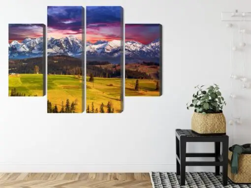 Mehrteiliges Bild Landschaft Mit Dem Polnischen Tatra-Gebirge 3D