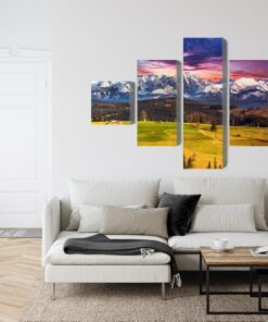 Mehrteiliges Bild Landschaft Mit Der Polnischen Tatra 3D