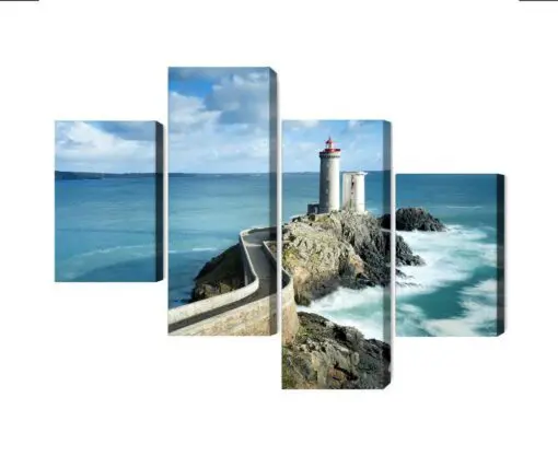 Mehrteiliges Bild Leuchtturm Petit Minou In Frankreich