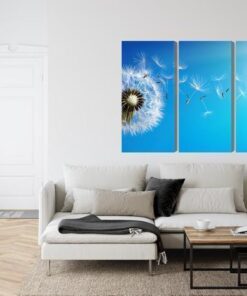 Mehrteiliges Bild Löwenzahn Mit Fliegenden Samen