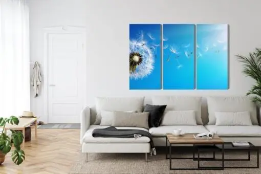Mehrteiliges Bild Löwenzahn Mit Fliegenden Samen