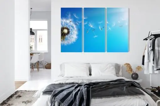 Mehrteiliges Bild Löwenzahn Mit Fliegenden Samen