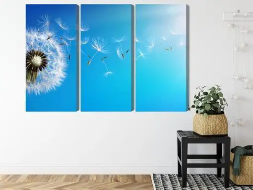 Mehrteiliges Bild Löwenzahn Mit Fliegenden Samen