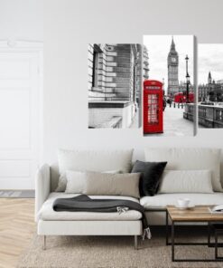 Mehrteiliges Bild Londoner Telefonzelle Und Big Ben