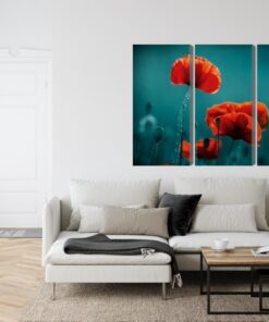 Mehrteiliges Bild Makro-Mohnblumen