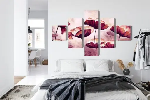 Mehrteiliges Bild Mohnblumen Wie Gemalt