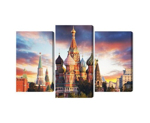 Mehrteiliges Bild Moskau-Blick Auf Den Roten Platz Und Die Kathedrale