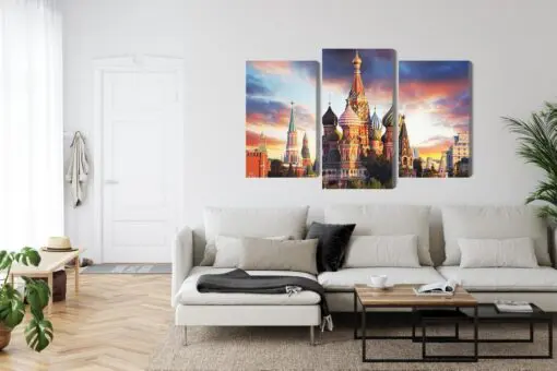 Mehrteiliges Bild Moskau-Blick Auf Den Roten Platz Und Die Kathedrale