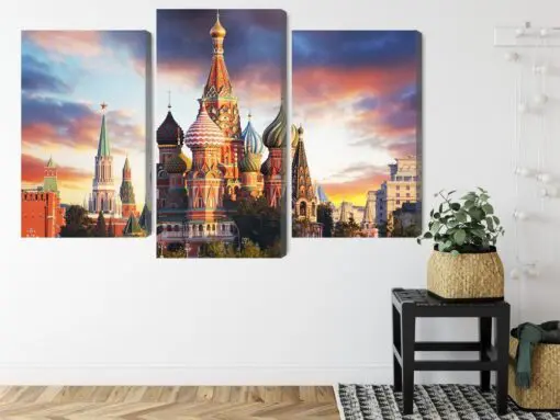Mehrteiliges Bild Moskau-Blick Auf Den Roten Platz Und Die Kathedrale