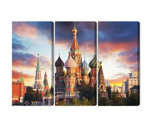 Mehrteiliges Bild Moskau-Blick Auf Den Roten Platz Und Die Kathedrale