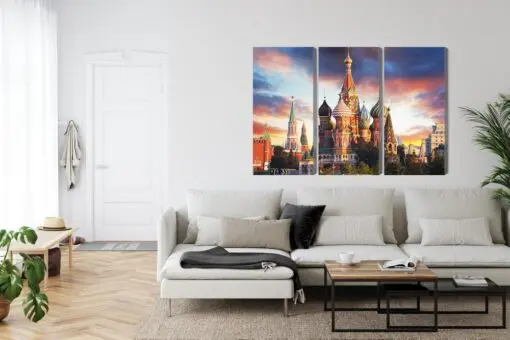 Mehrteiliges Bild Moskau-Blick Auf Den Roten Platz Und Die Kathedrale