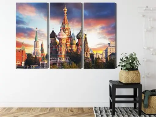 Mehrteiliges Bild Moskau-Blick Auf Den Roten Platz Und Die Kathedrale