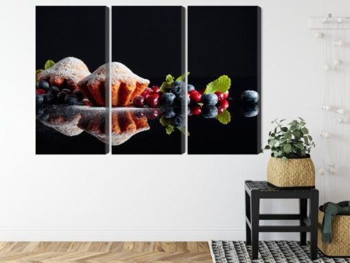Mehrteiliges Bild Muffins Mit Früchten