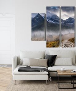 Mehrteiliges Bild Neblige Landschaft Mit Hala Gąsienicowa In Der Hohen Tatra