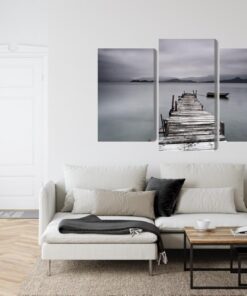 Mehrteiliges Bild Nebliger See