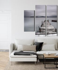 Mehrteiliges Bild Nebliger See
