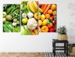 Mehrteiliges Bild Obst Und Gemüse In Regenbogenfarben