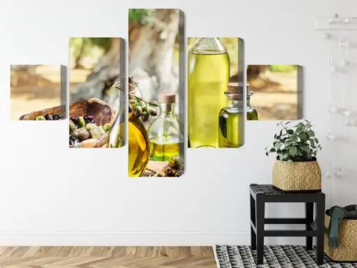 Mehrteiliges Bild Ölflaschen