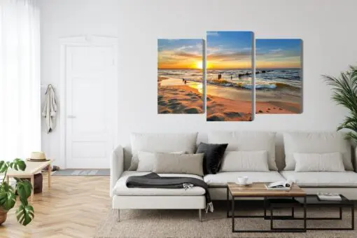 Mehrteiliges Bild Ostsee Bei Sonnenuntergang