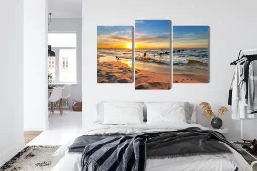 Mehrteiliges Bild Ostsee Bei Sonnenuntergang