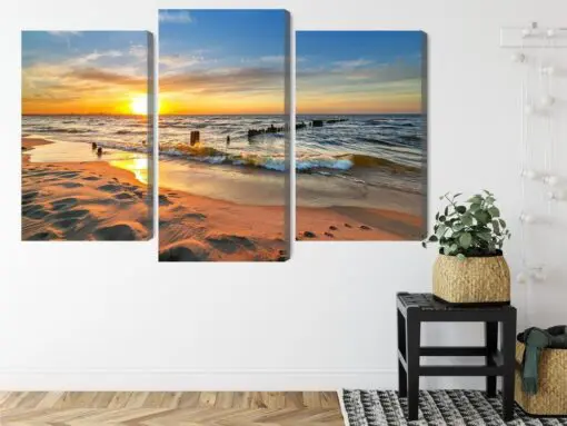 Mehrteiliges Bild Ostsee Bei Sonnenuntergang