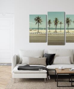 Mehrteiliges Bild Palmen Am Strand Von Ipanema In Rio De Janeiro