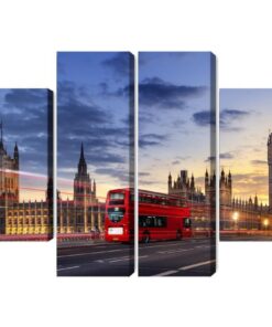 Mehrteiliges Bild Panorama Von Westminster Und Big Ben London