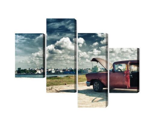 Mehrteiliges Bild Panoramablick Auf Havanna Und Den Malecon