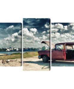 Mehrteiliges Bild Panoramablick Auf Havanna Und Den Malecon