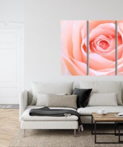 Mehrteiliges Bild Pastellrose Auf Einer 3D-Makroskala