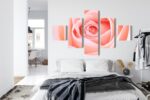 Mehrteiliges Bild Pastellrose Auf Einer 3D-Makroskala