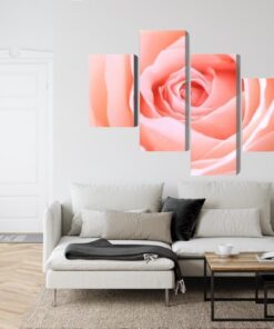 Mehrteiliges Bild Pastellrose Auf Einer 3D-Makroskala