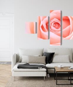 Mehrteiliges Bild Pastellrose Auf Einer 3D-Makroskala