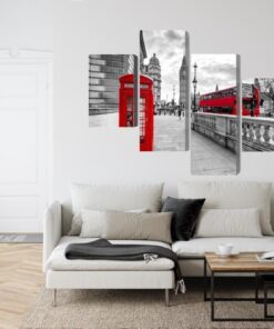 Mehrteiliges Bild Rote Telefonzelle In London Und Big Ben