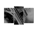 Mehrteiliges Bild Schwarz-Weiß-Ansicht Des Eiffelturms Von Unten