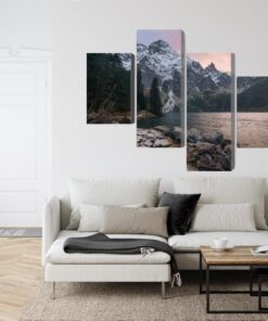 Mehrteiliges Bild See Und Wald In Den Bergen