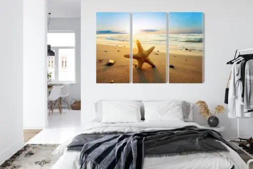 Mehrteiliges Bild Seestern Am Strand 3D