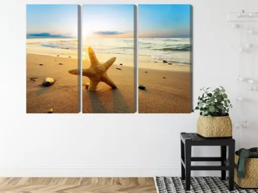Mehrteiliges Bild Seestern Am Strand 3D