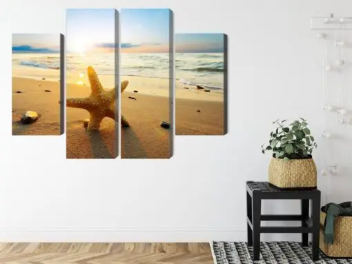 Mehrteiliges Bild Seestern Am Strand 3D